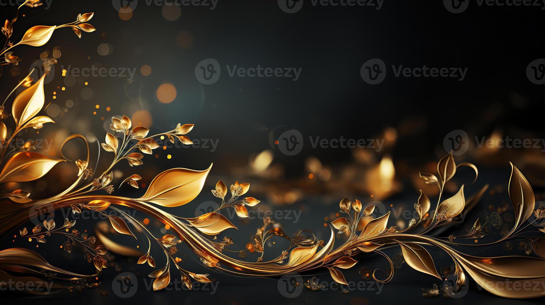 Golden delicate background. Beautiful golden pattern. Created with photo