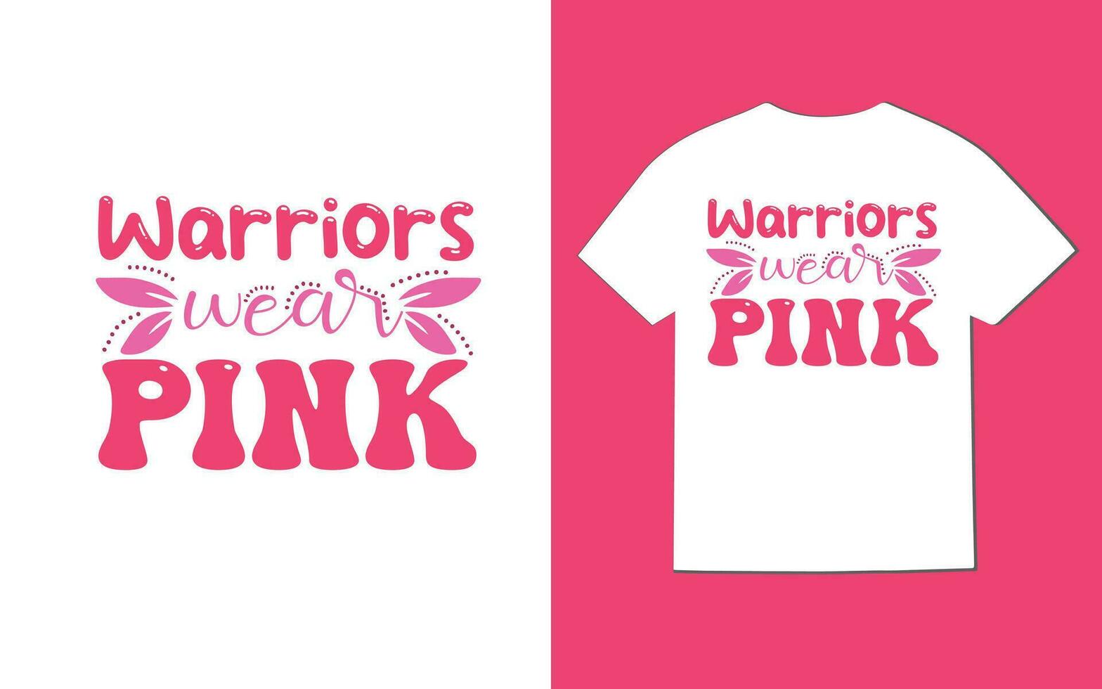 Free vector breast cancer awareness month lettering t shirt design.