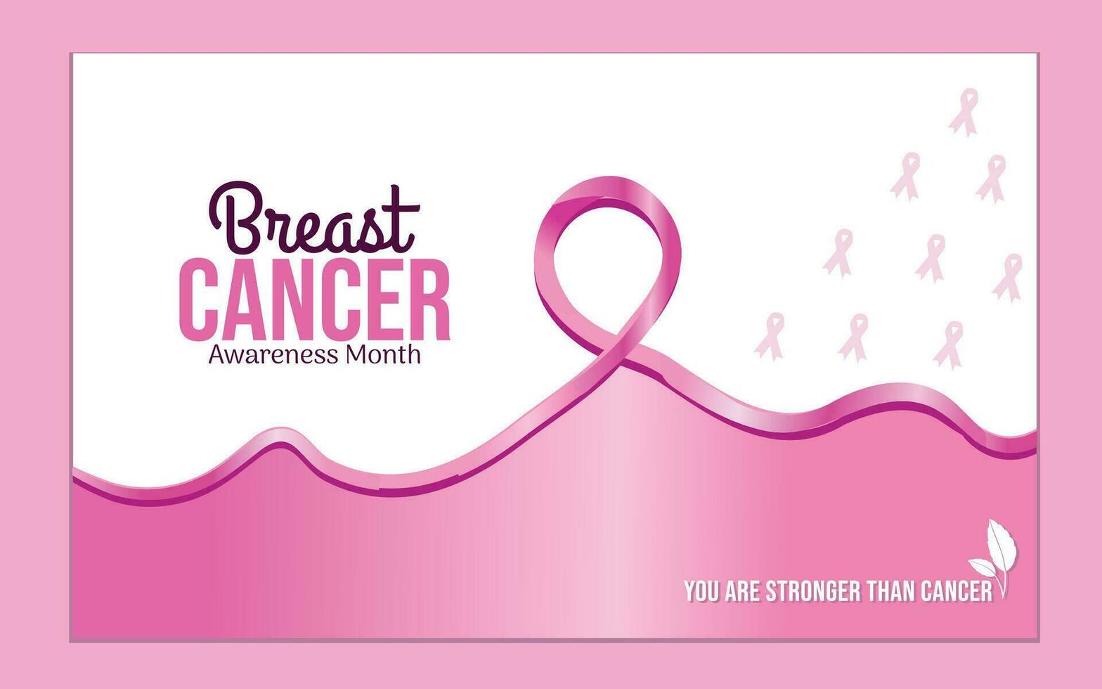 Free vector breast cancer awareness month concept banner with pink ribbon.
