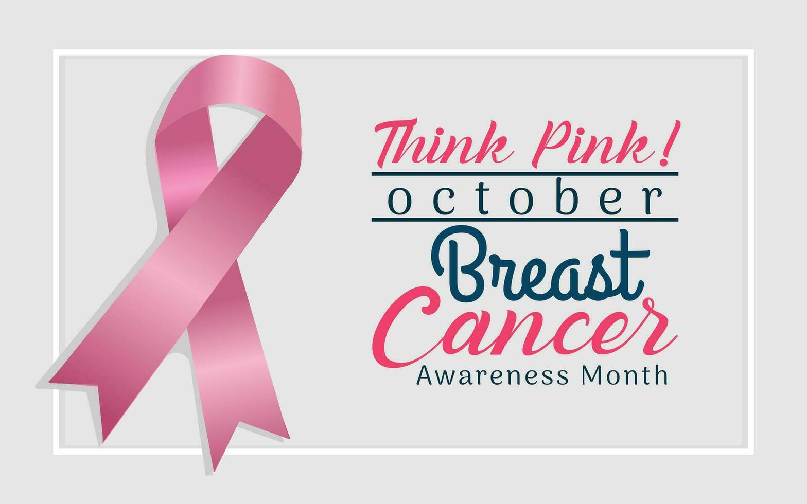 Free vector breast cancer awareness month concept banner with pink ribbon.