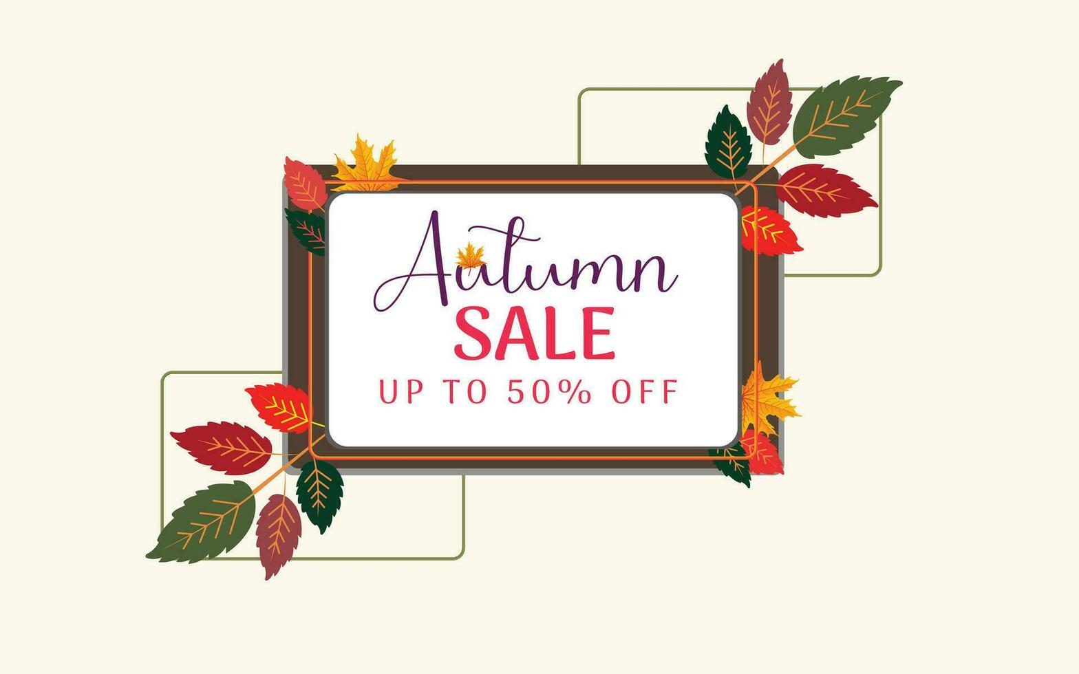 Autumn poster and background design with lettering maple leaves. Vector illustration.