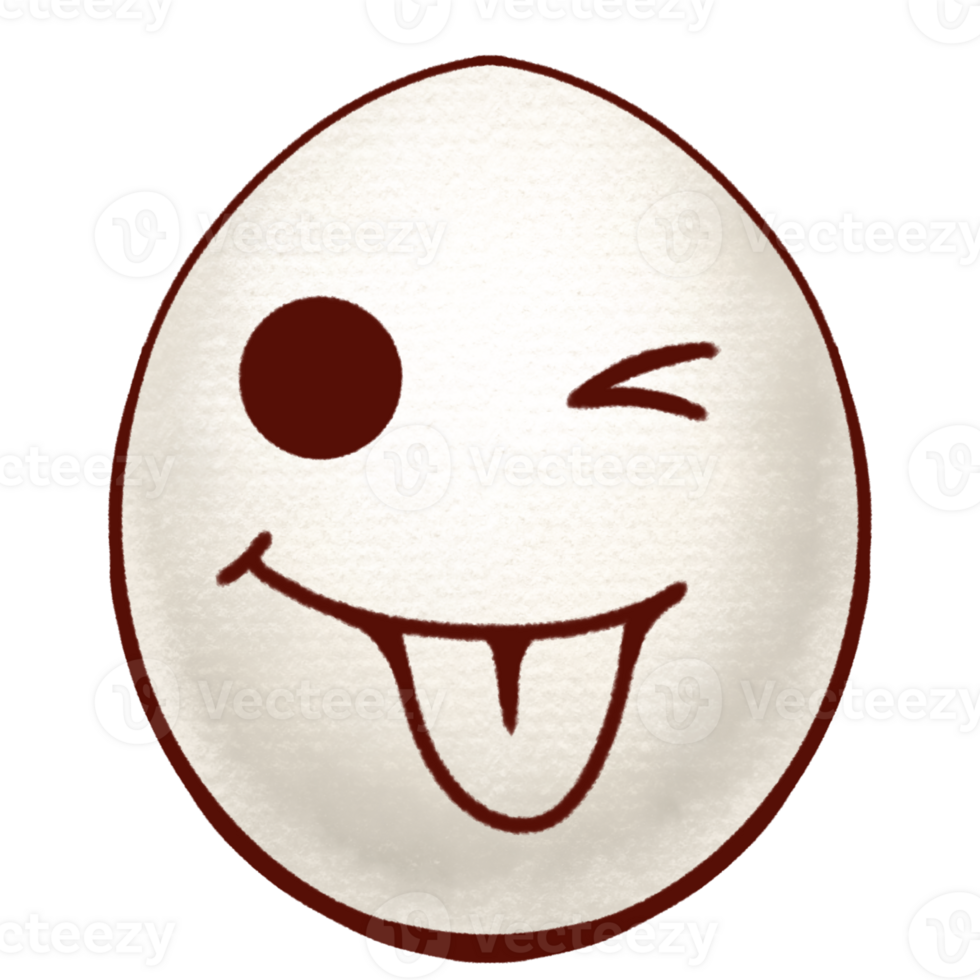 Egg with cute face expressions png