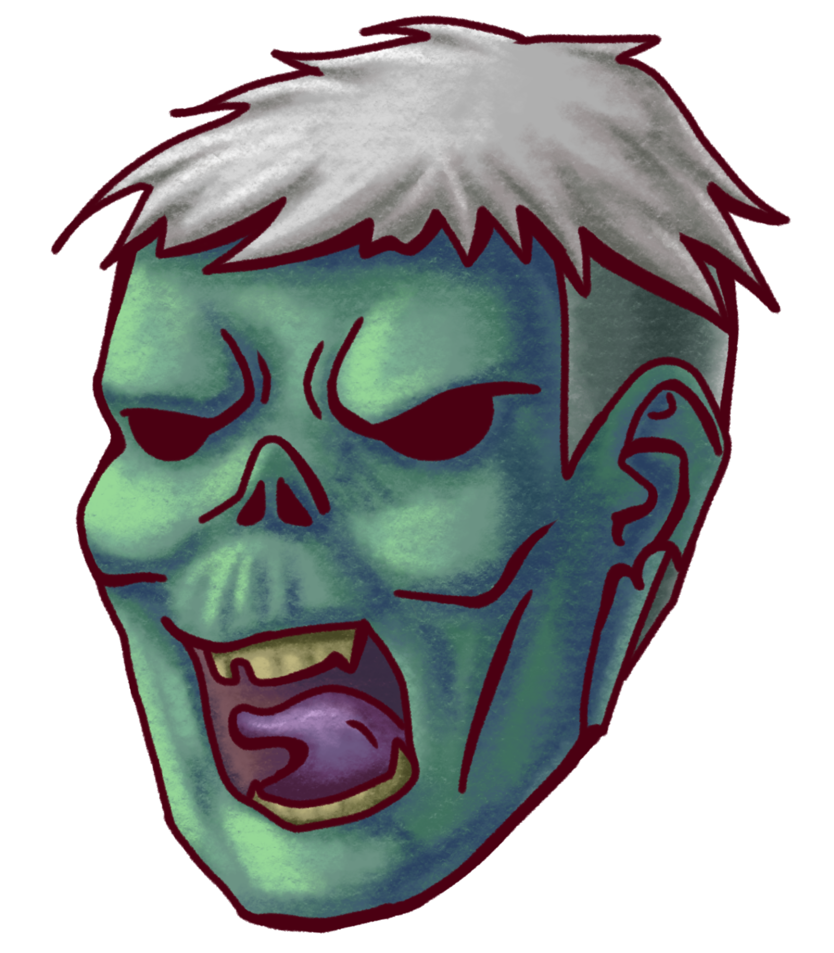 Screaming zombie head 27172987 PNG