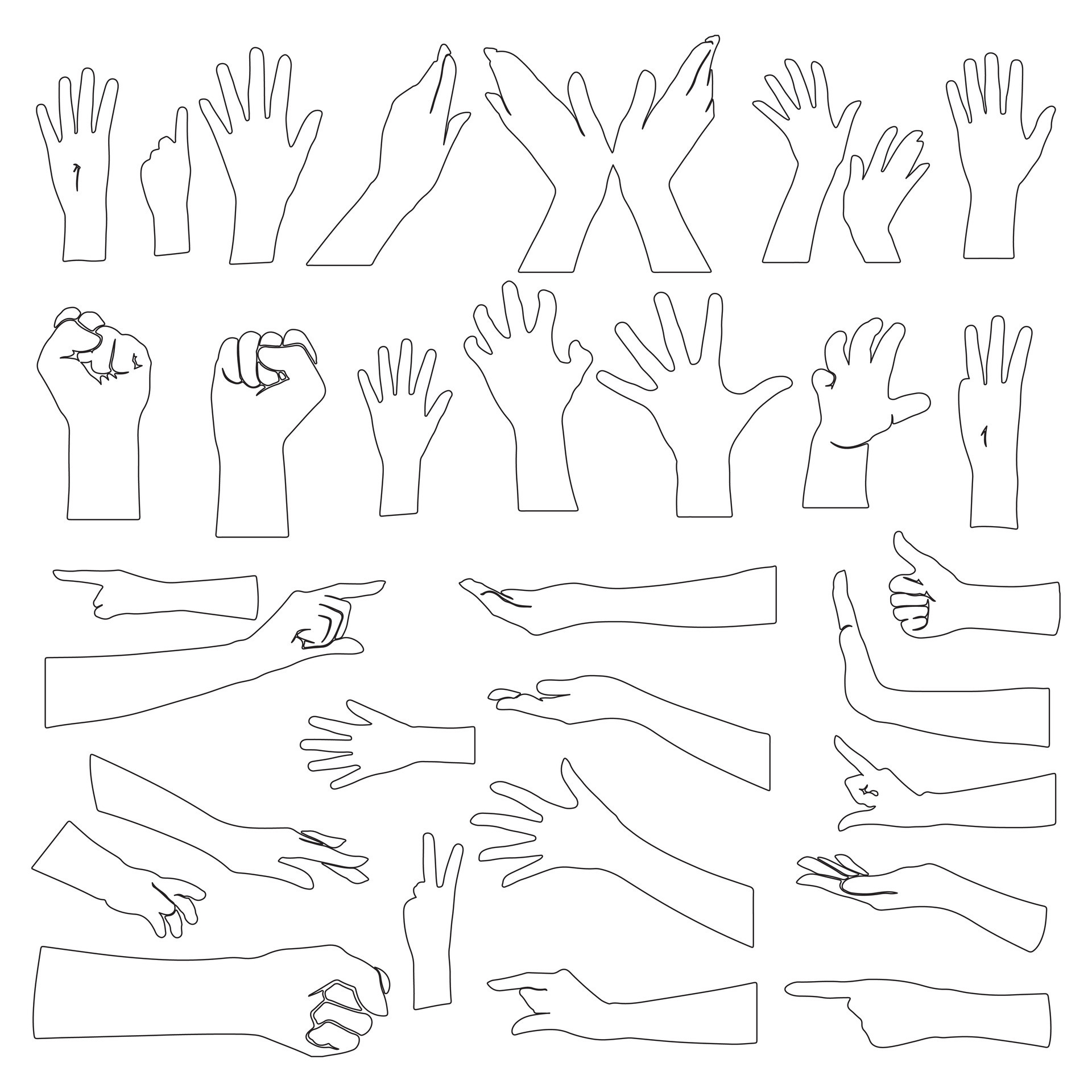 Anime Hand Poses - Free Drawing References