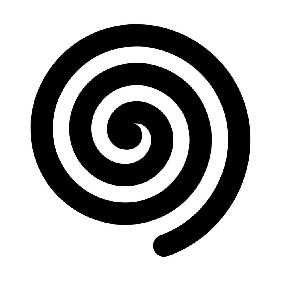 A simple spiral sign. Twisted line in a spiral vector