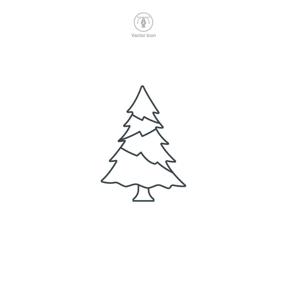 Christmas Tree icon symbol vector illustration isolated on white background