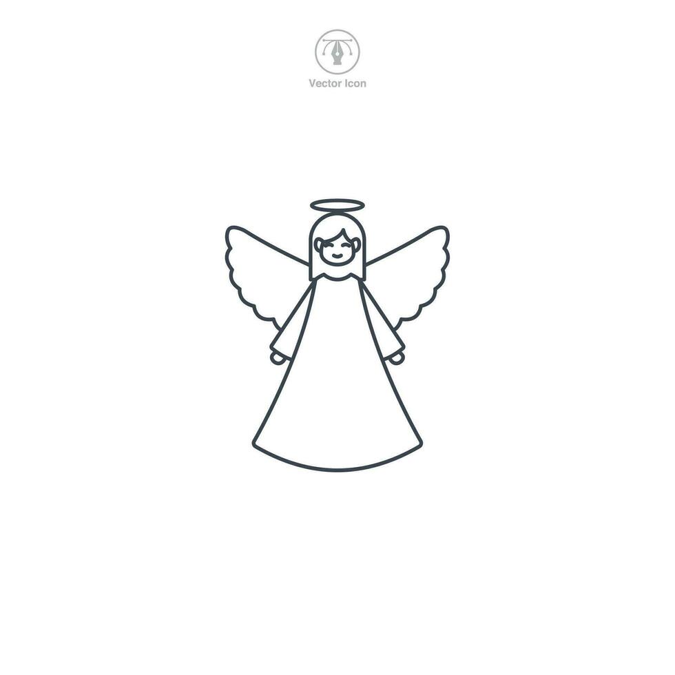 Angel icon symbol vector illustration isolated on white background