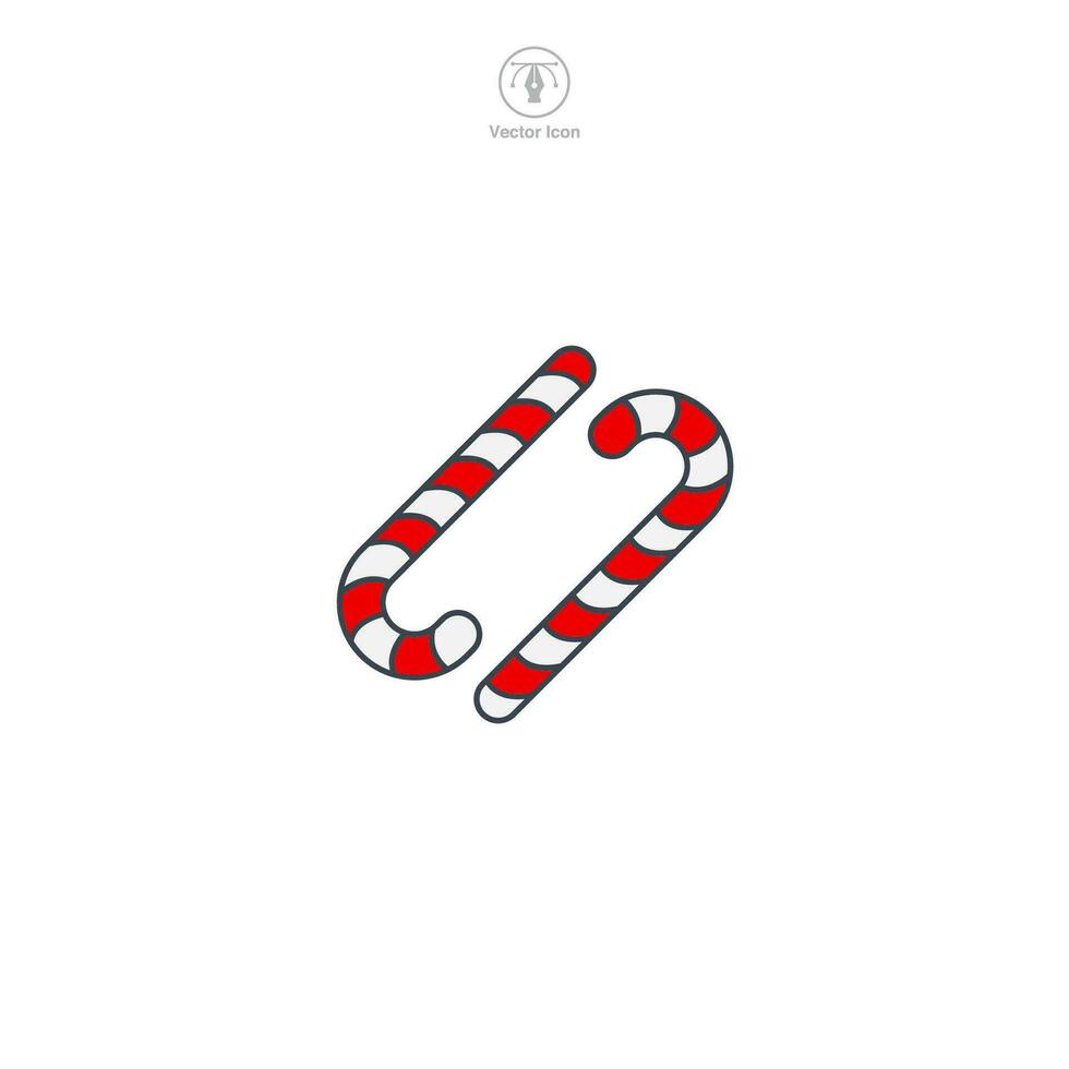 Candy Cane icon symbol vector illustration isolated on white background