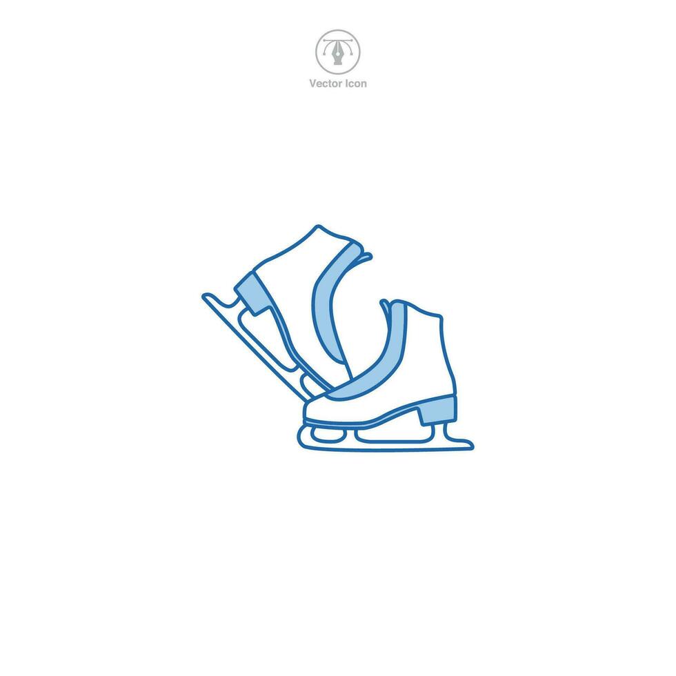 hielo patines icono símbolo vector ilustración aislado en blanco antecedentes