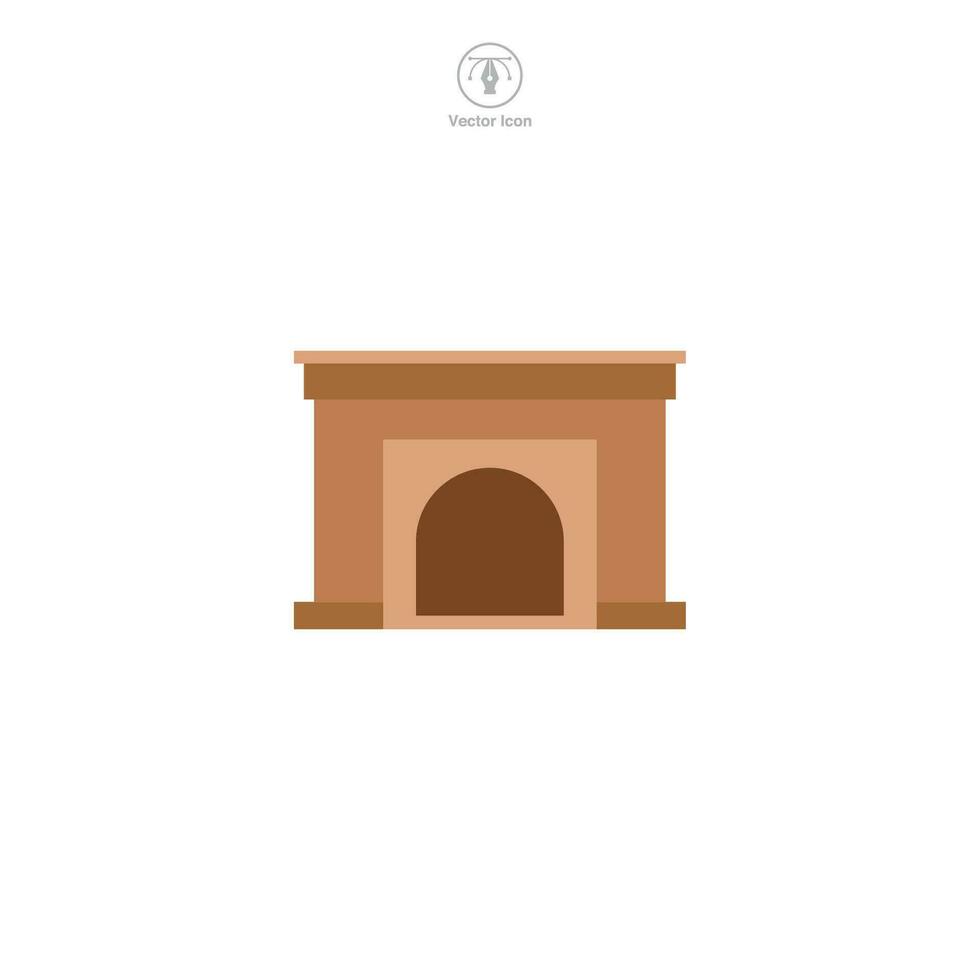 Fireplace icon symbol vector illustration isolated on white background