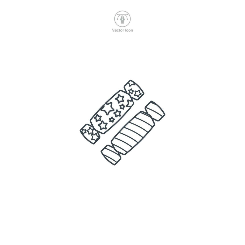 Christmas Cracker icon symbol vector illustration isolated on white background