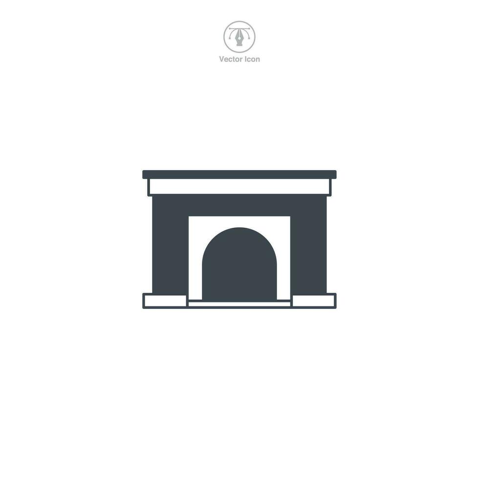 Fireplace icon symbol vector illustration isolated on white background