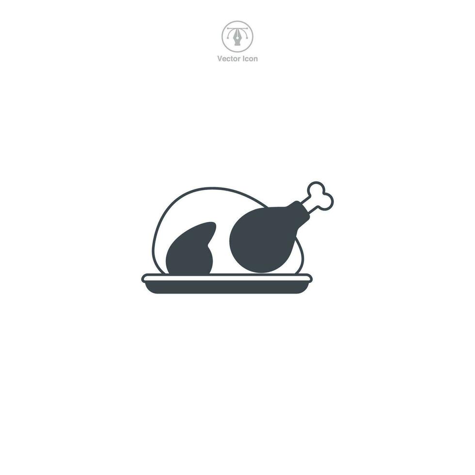 Turquía o asado icono símbolo vector ilustración aislado en blanco antecedentes