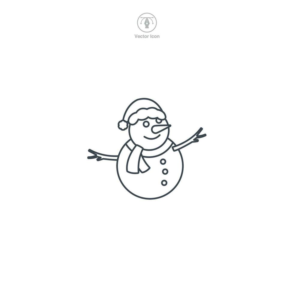 monigote de nieve icono símbolo vector ilustración aislado en blanco antecedentes