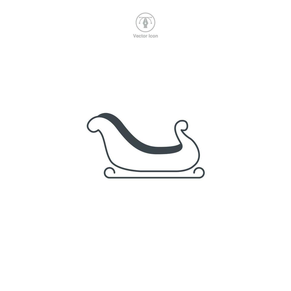 Sleigh icon symbol vector illustration isolated on white background