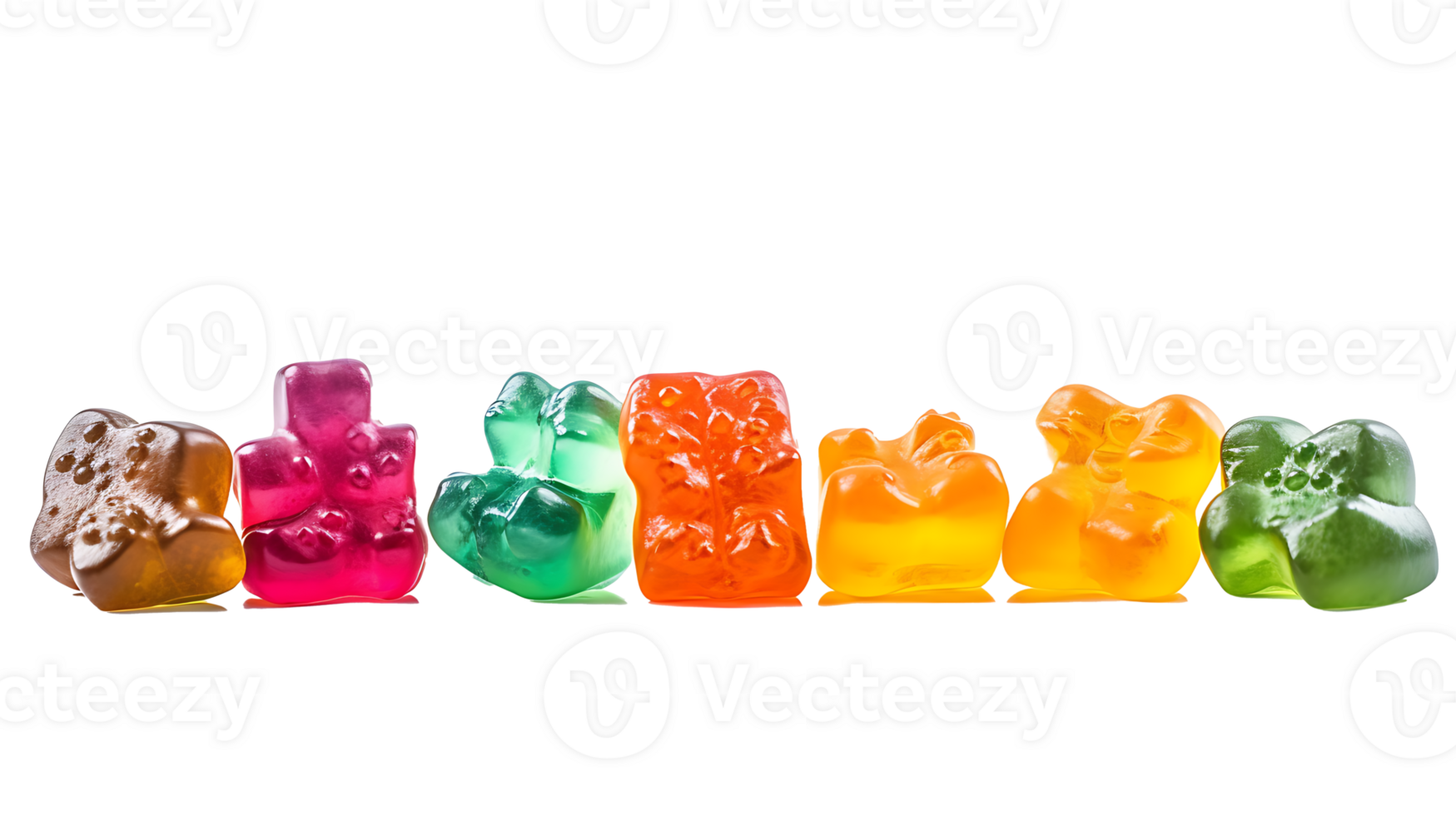 Medical cannabis CBD-infused rainbow gummy candy edibles transparent png background. Cannabis gummy cbd edibles png AI Generated