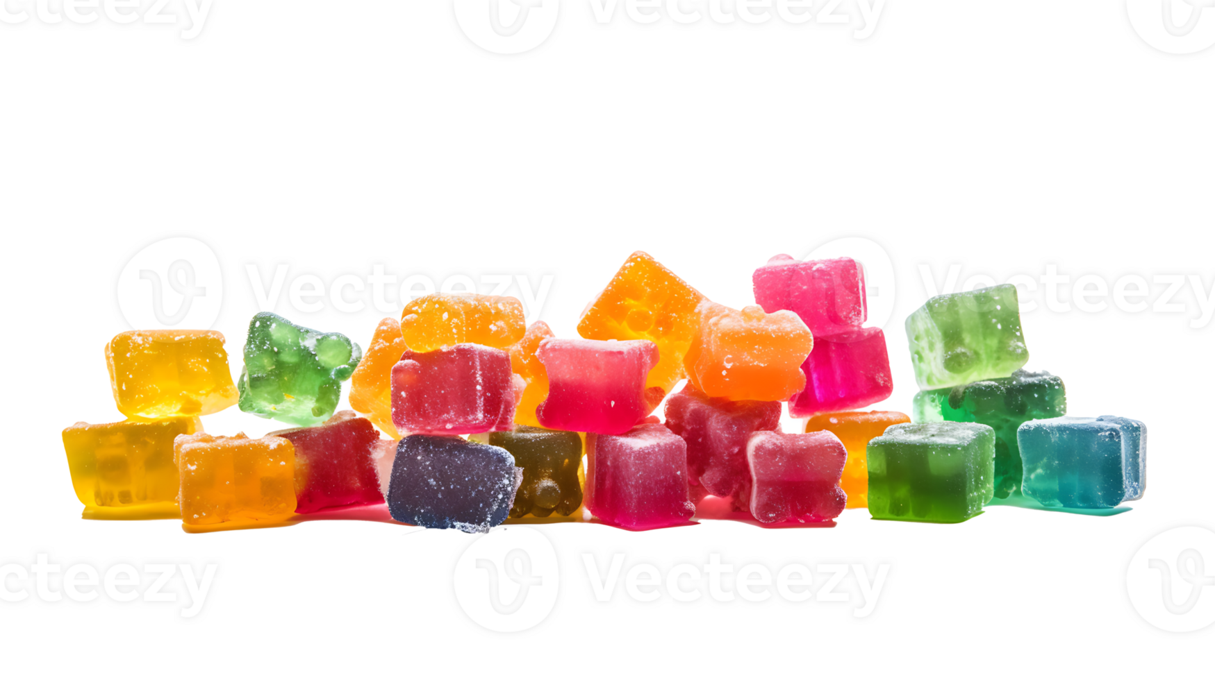 Medical cannabis CBDinfused rainbow gummy candy edibles transparent