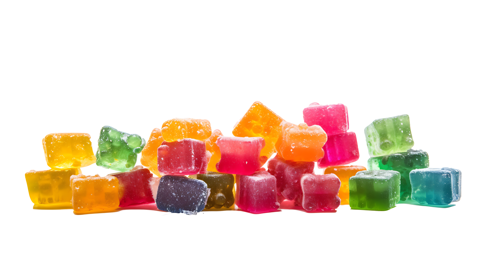 Medical cannabis CBDinfused rainbow gummy candy edibles transparent