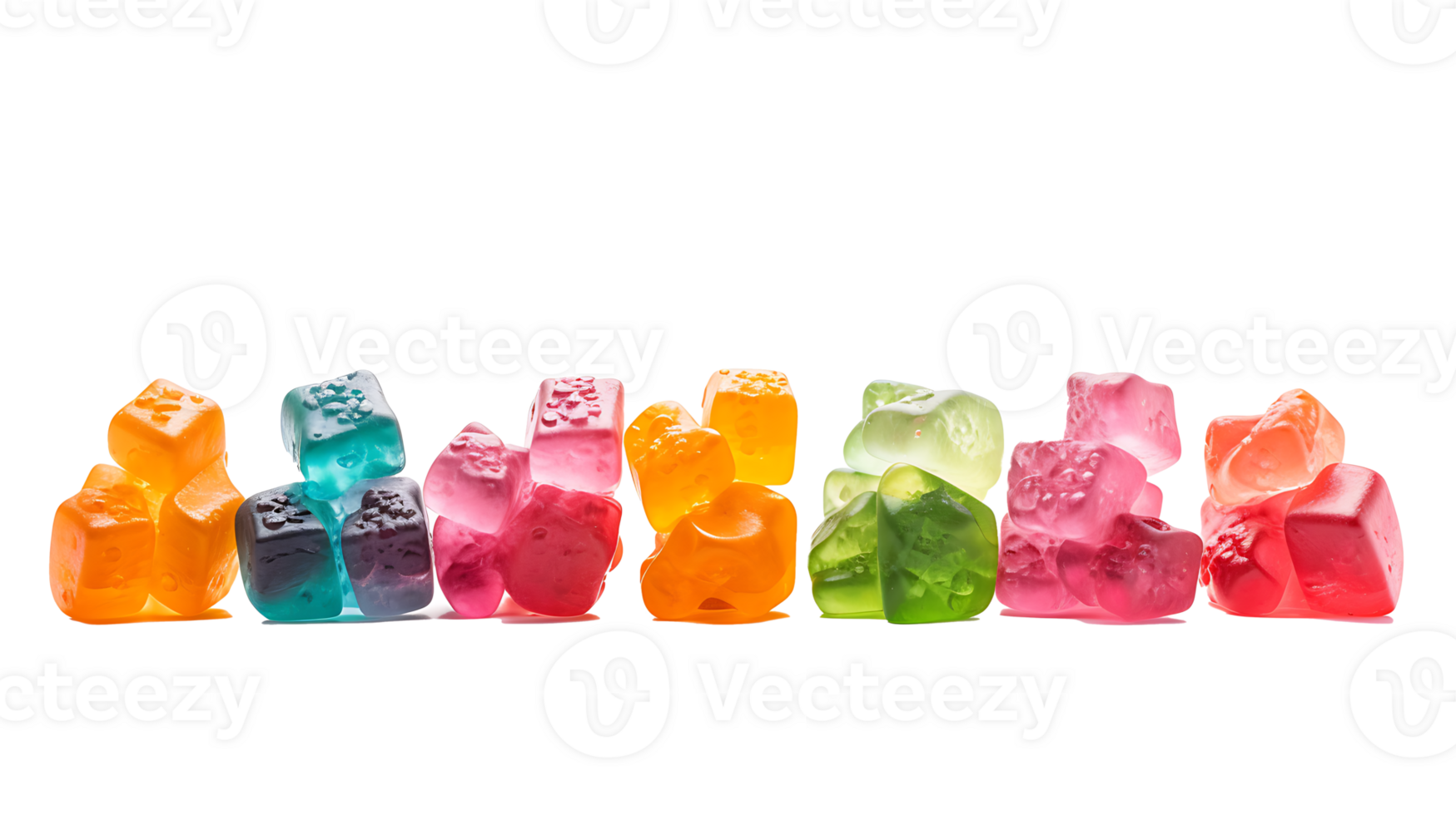 Medical cannabis CBD-infused rainbow gummy candy edibles transparent png background. Cannabis gummy cbd edibles png AI Generated