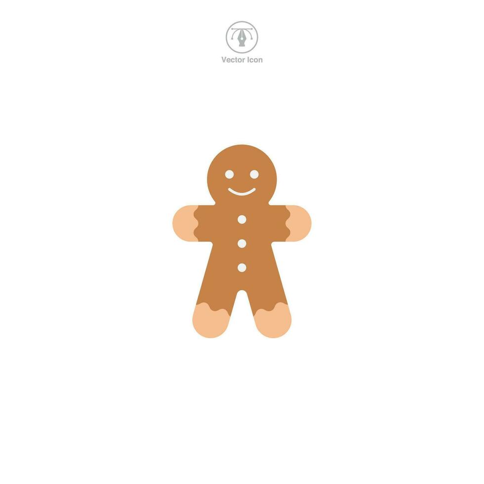 Gingerbread icon symbol vector illustration isolated on white background