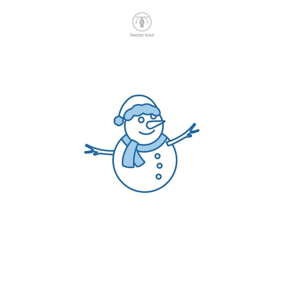 monigote de nieve icono símbolo vector ilustración aislado en blanco antecedentes