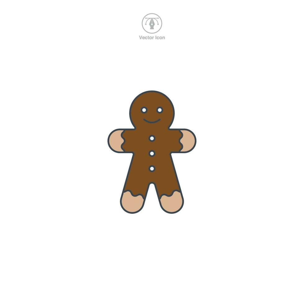 Gingerbread icon symbol vector illustration isolated on white background