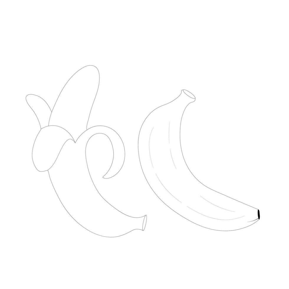 Sketch line Art Banana Coloring Book Vector illustration