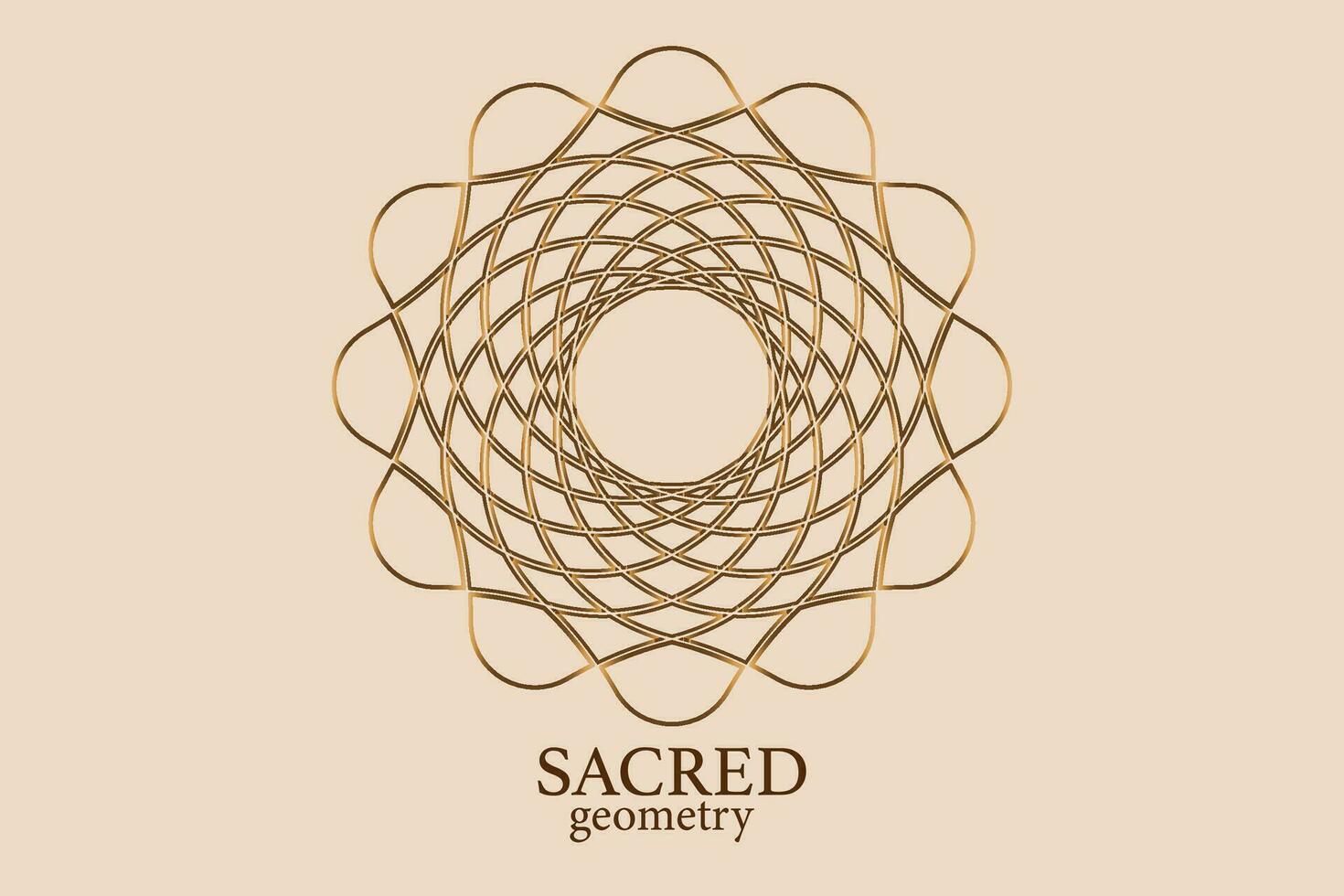 Gold Flower  mandala of sacred ancient geometry. Vintage vector symbols and elements. Alchemy, religion, philosophy, astrology, spirituality themes. Golden Logo icon isolated, white background