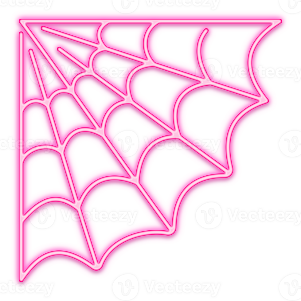 Halloween Neon- Symbol Spinne Netz. Trick oder behandeln Konzept. png