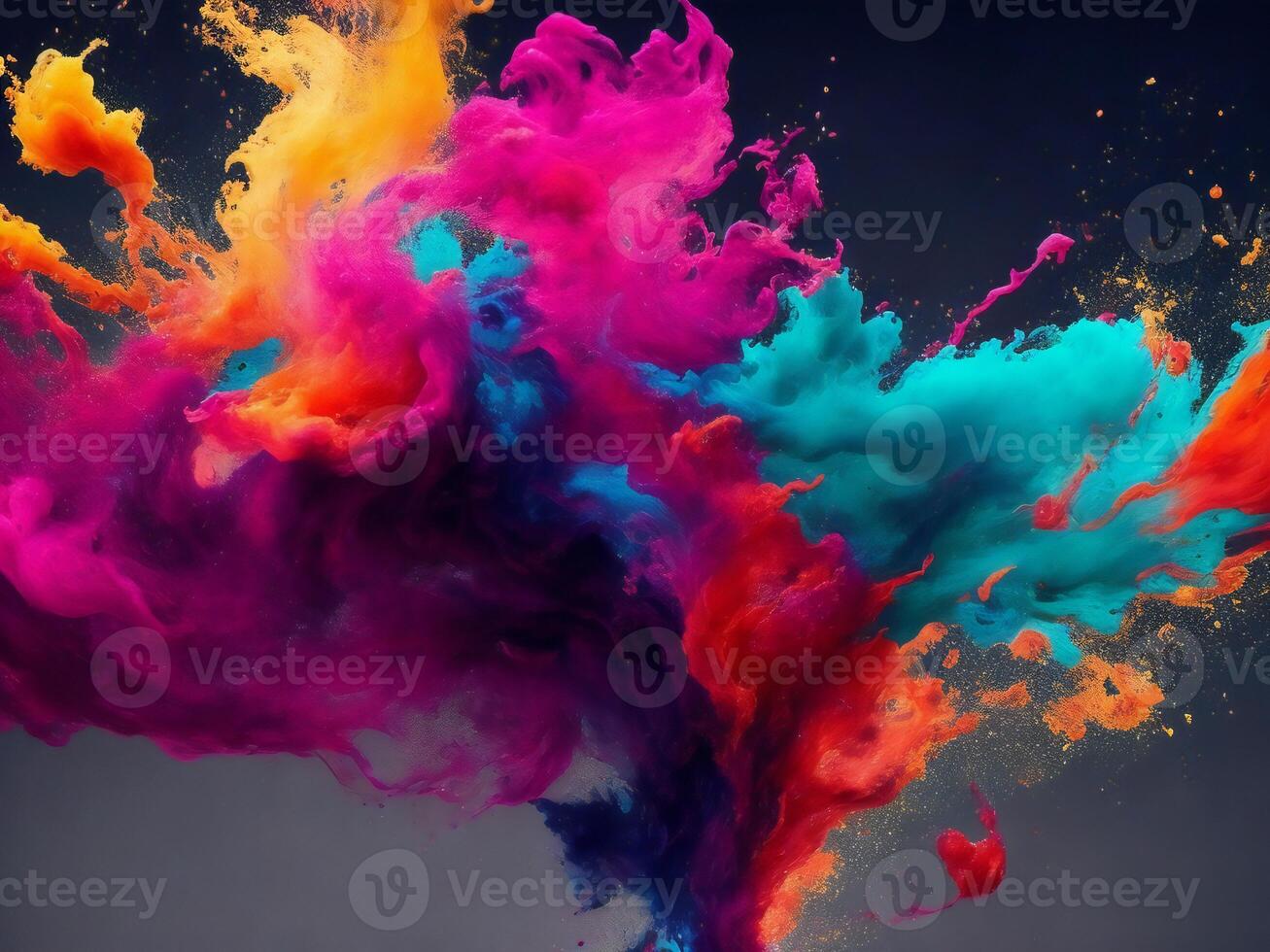 colorful powder being thrown into the air ai generated photo