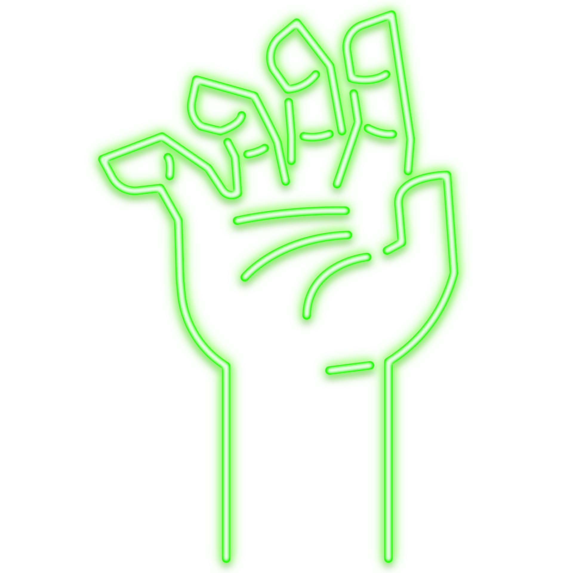 Halloween neon icon zombie hand. Trick or treat concept. 27173548 PNG