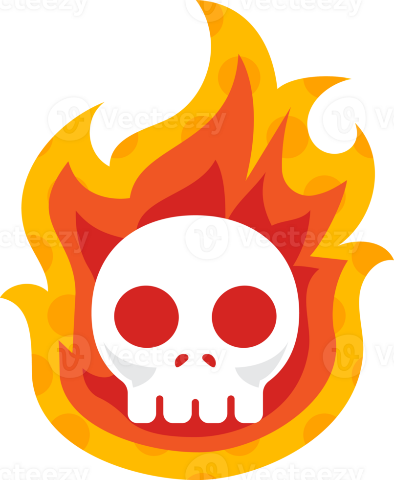 Halloween Fire skull head png