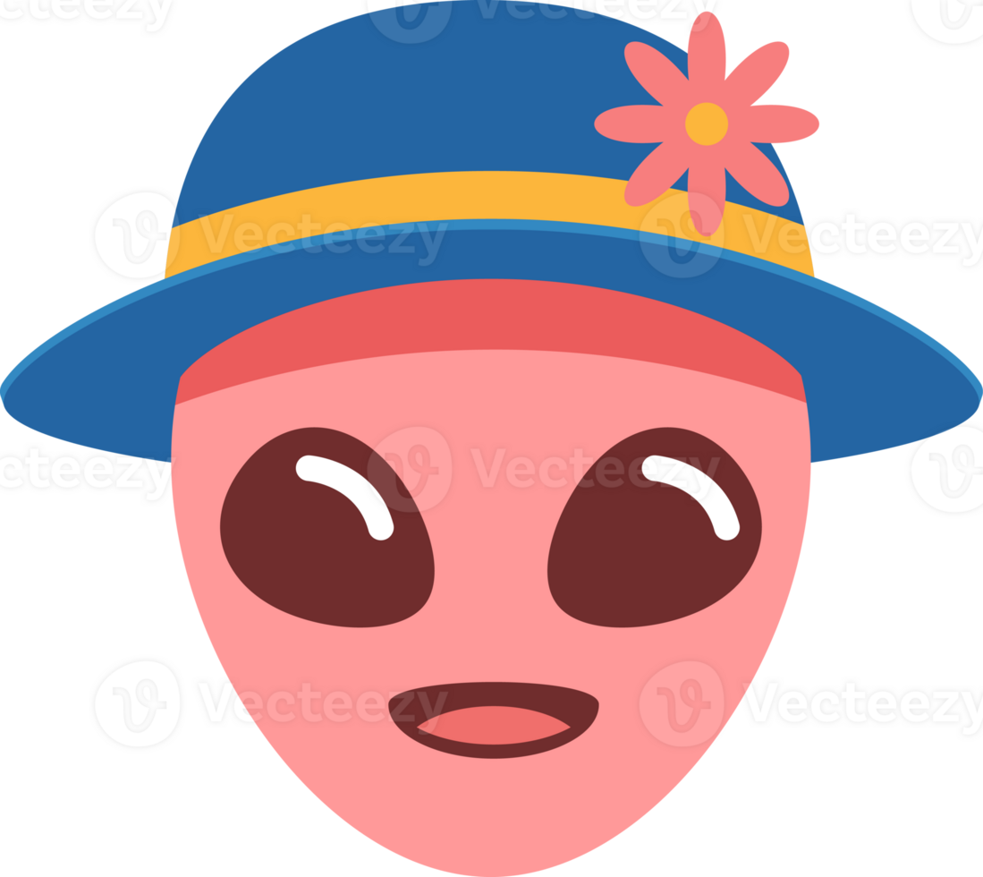 Pink Alien with hat png