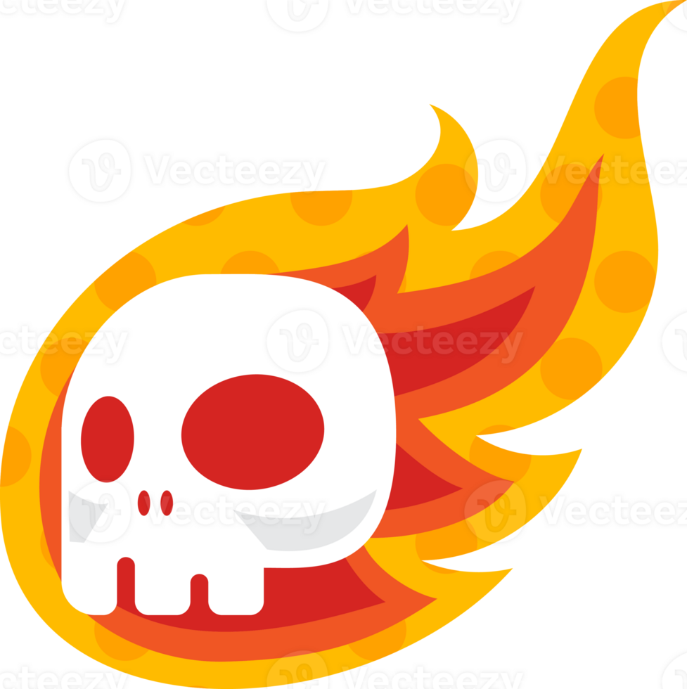 Halloween Fire skull head png