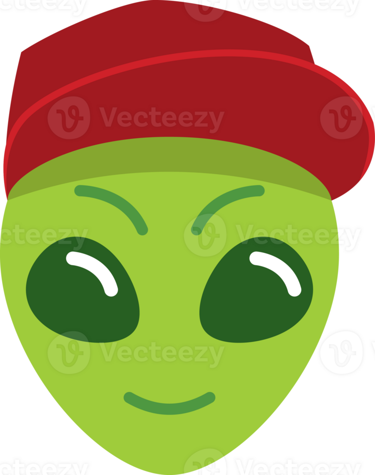 vert extraterrestre avec casquette png