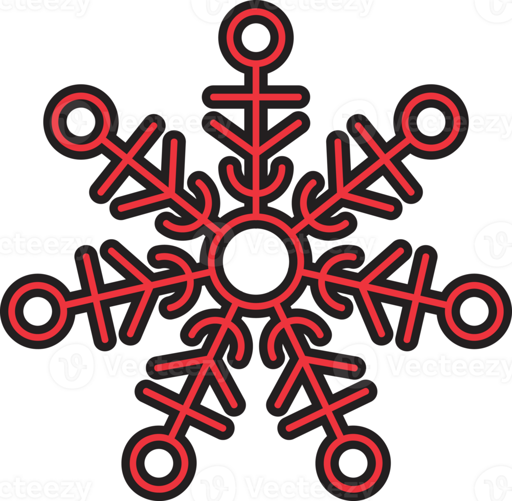 snowflake christmas flat line icon png