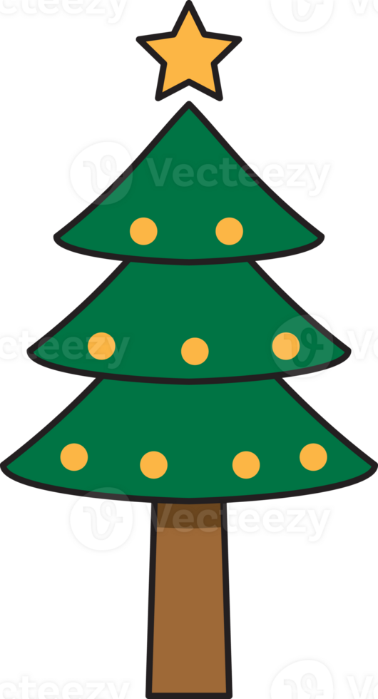 christmas tree flat line icon png