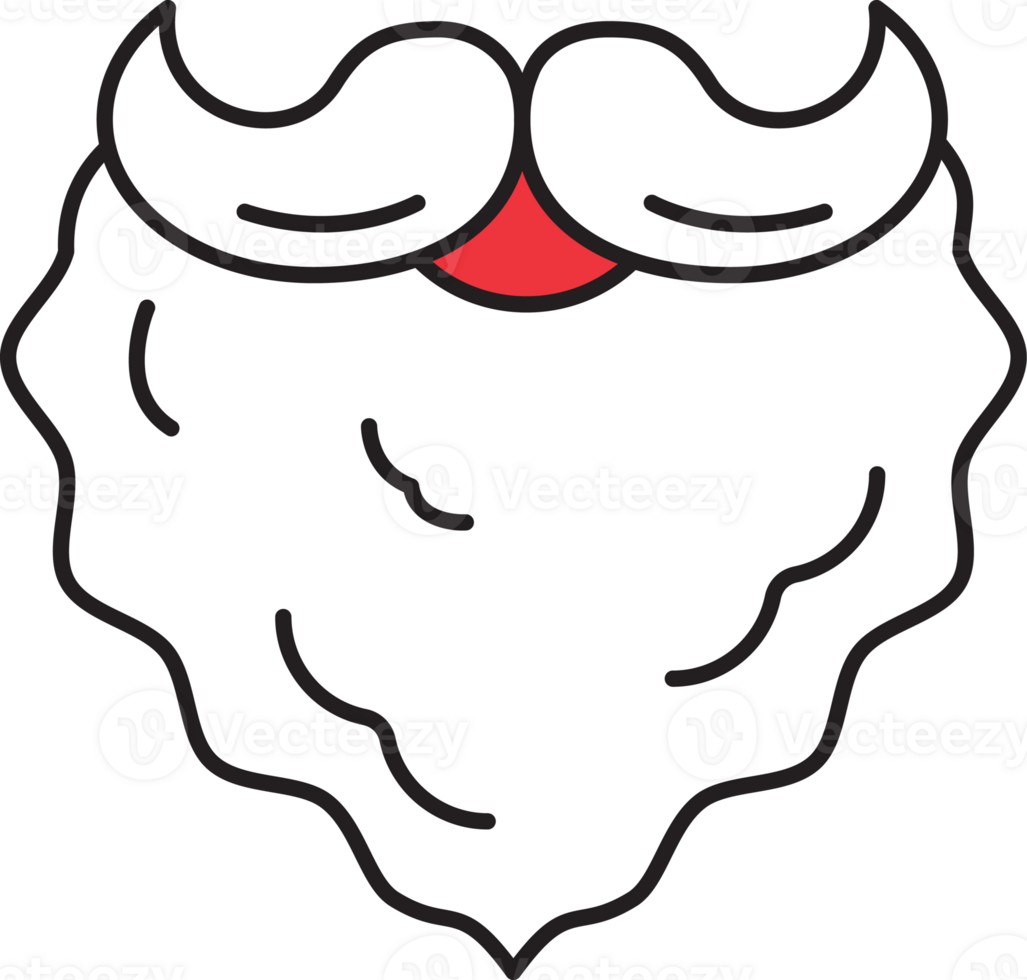 christmas santa claus beard flat line icon png