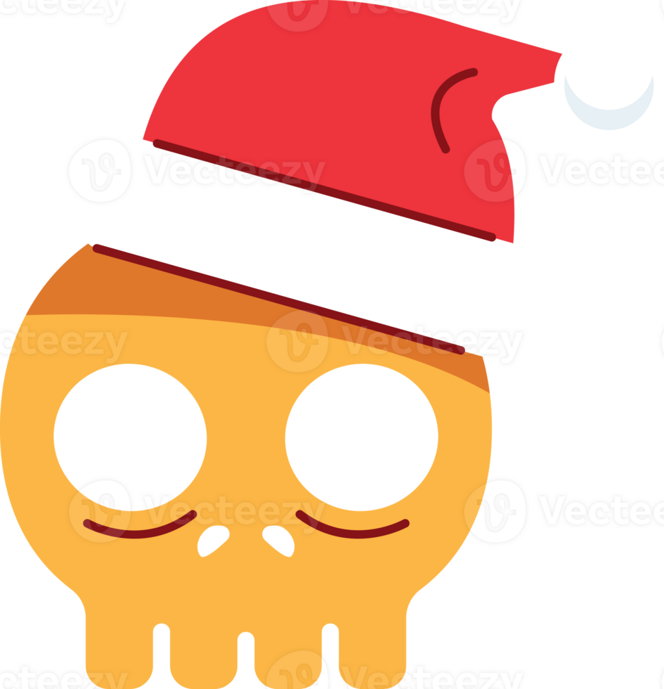 christmas santa skull flat icon png