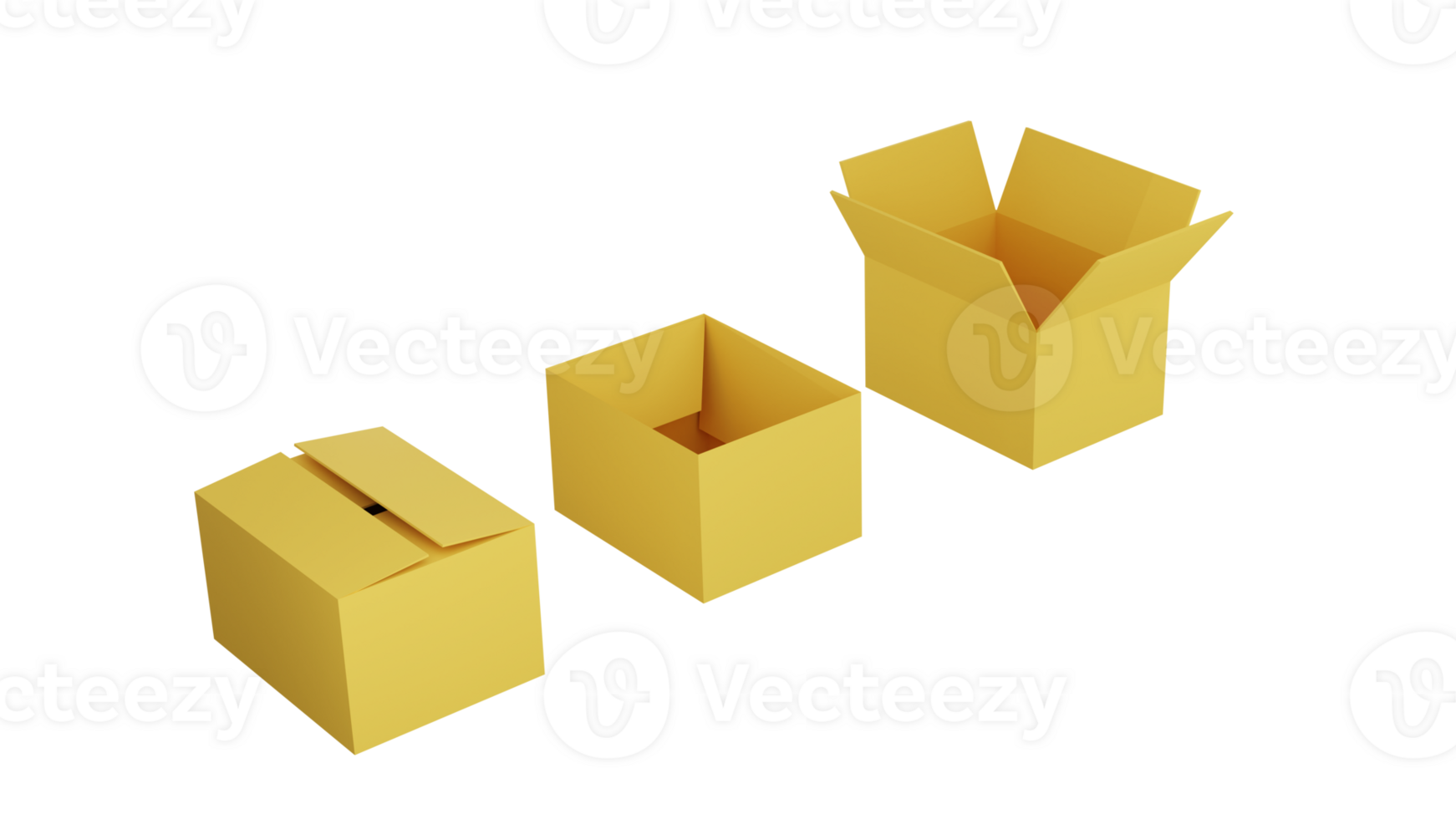 3D rendering of parcel box, Cardboard box, in isometric view, idea for online shopping, Logistic, international delivery png