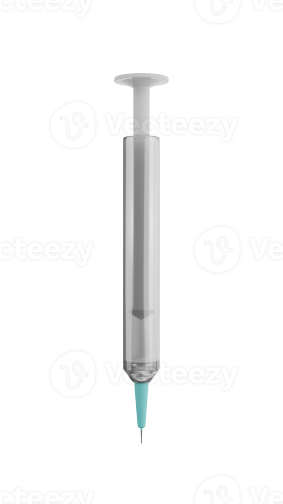 3D rendering of syringe injection, Medical equipment concept png