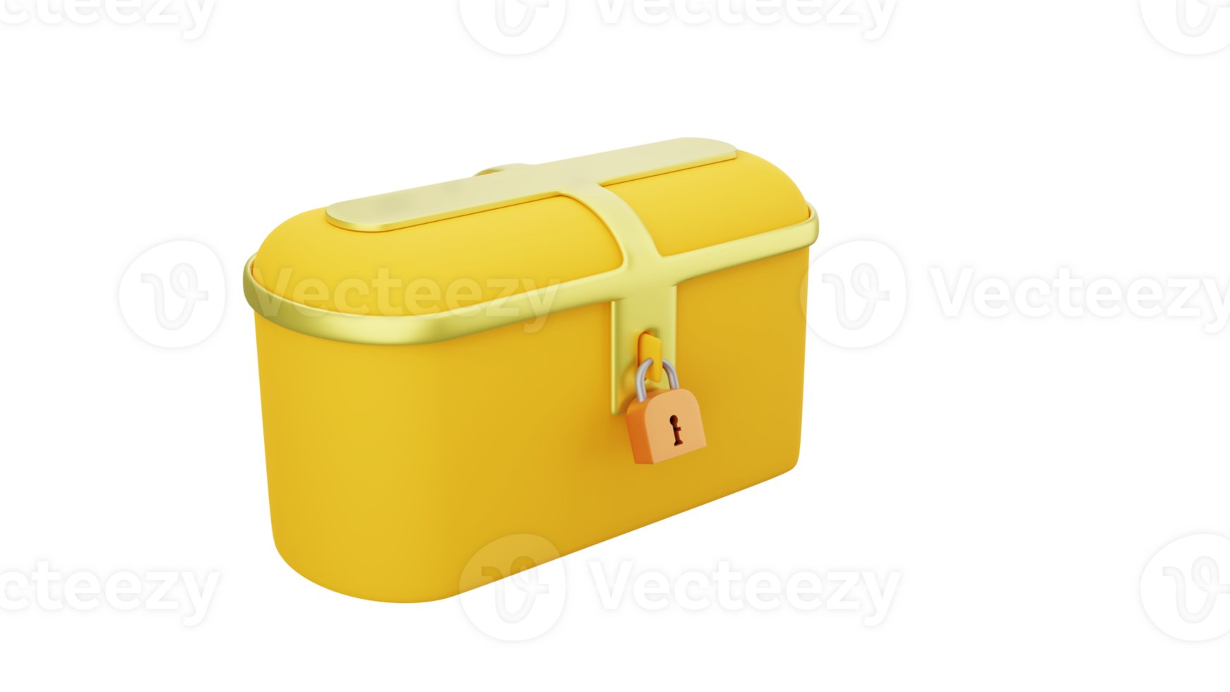 3d interpretazione di Tesoro scatola quello è bloccato con un' lucchetto, segreto fantasia Tesoro scatola png