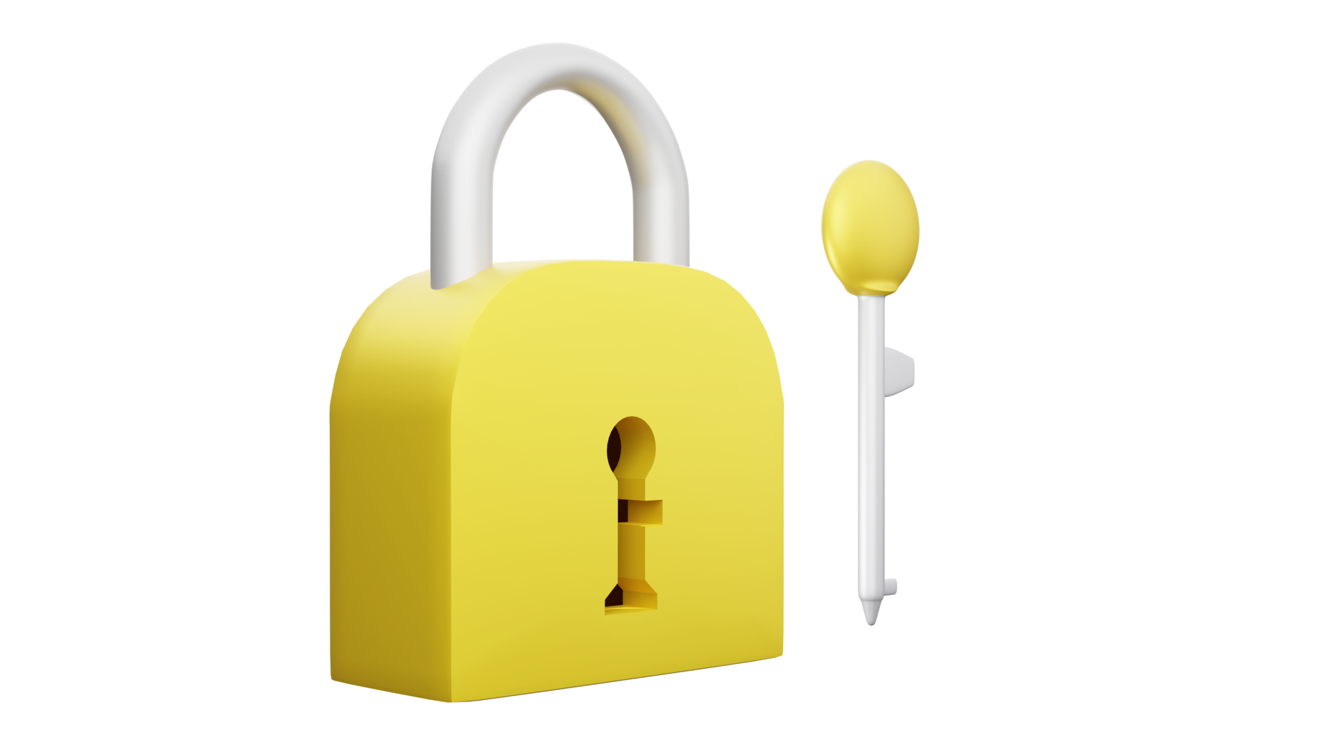 3D rendering of padlock with key, Security concept object 27173841 PNG