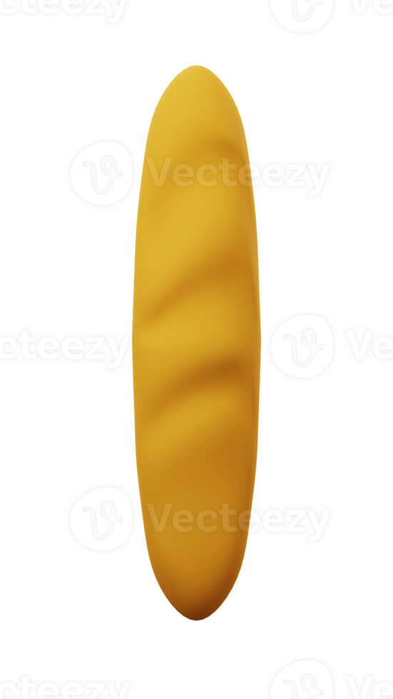 3D rendering of baguette bread, French bread png