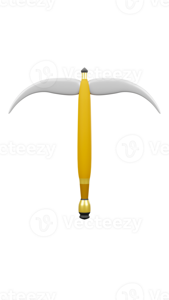 3D rendering of mining axe, Equipment for gold, silver, bronze ore digger and etc png
