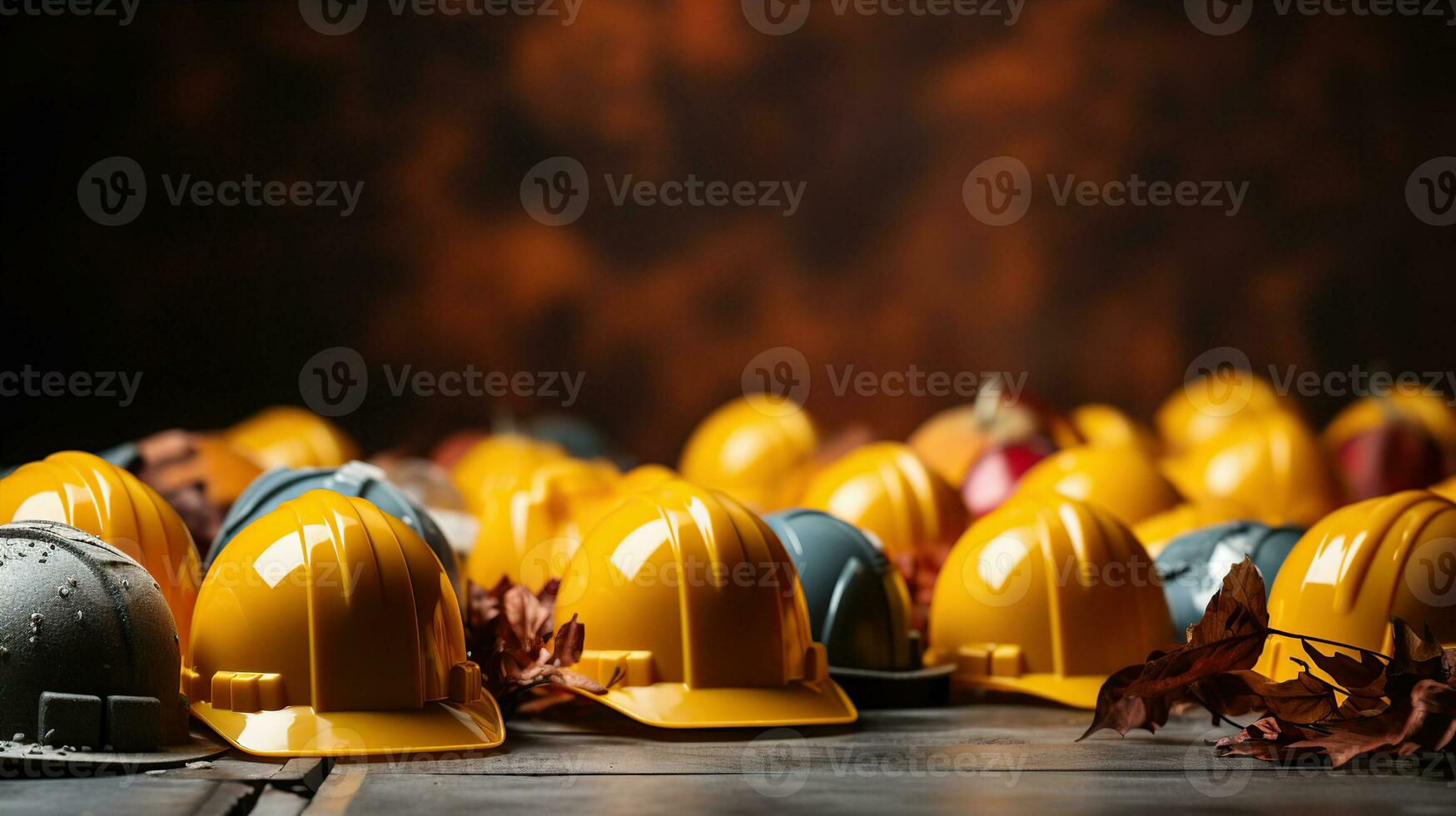 labor día celebracion. trabajo casco, varios herramientas para el obrero. generativo ai foto