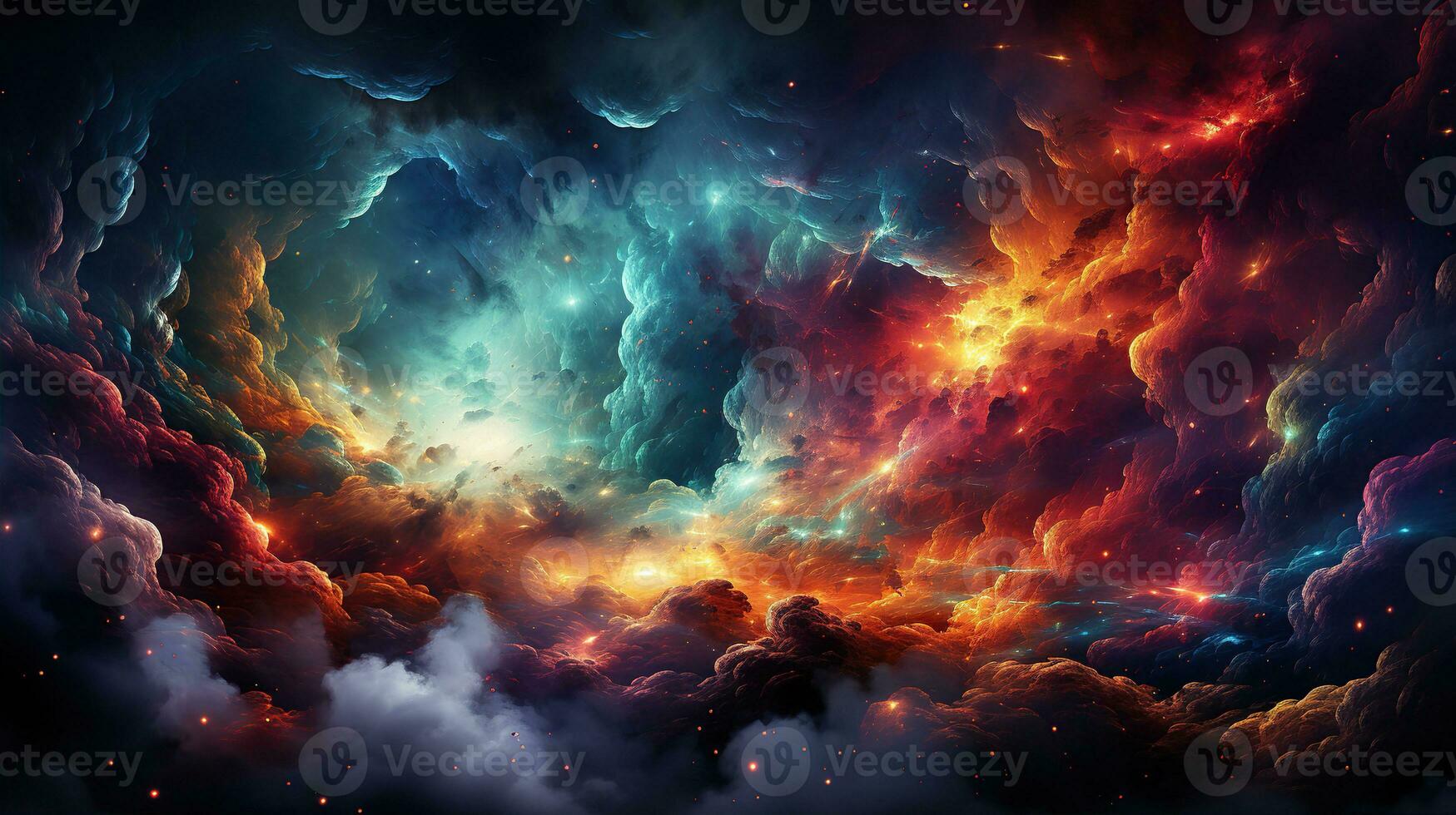 Abstract galaxy nebula background. Created with Generative AI photo