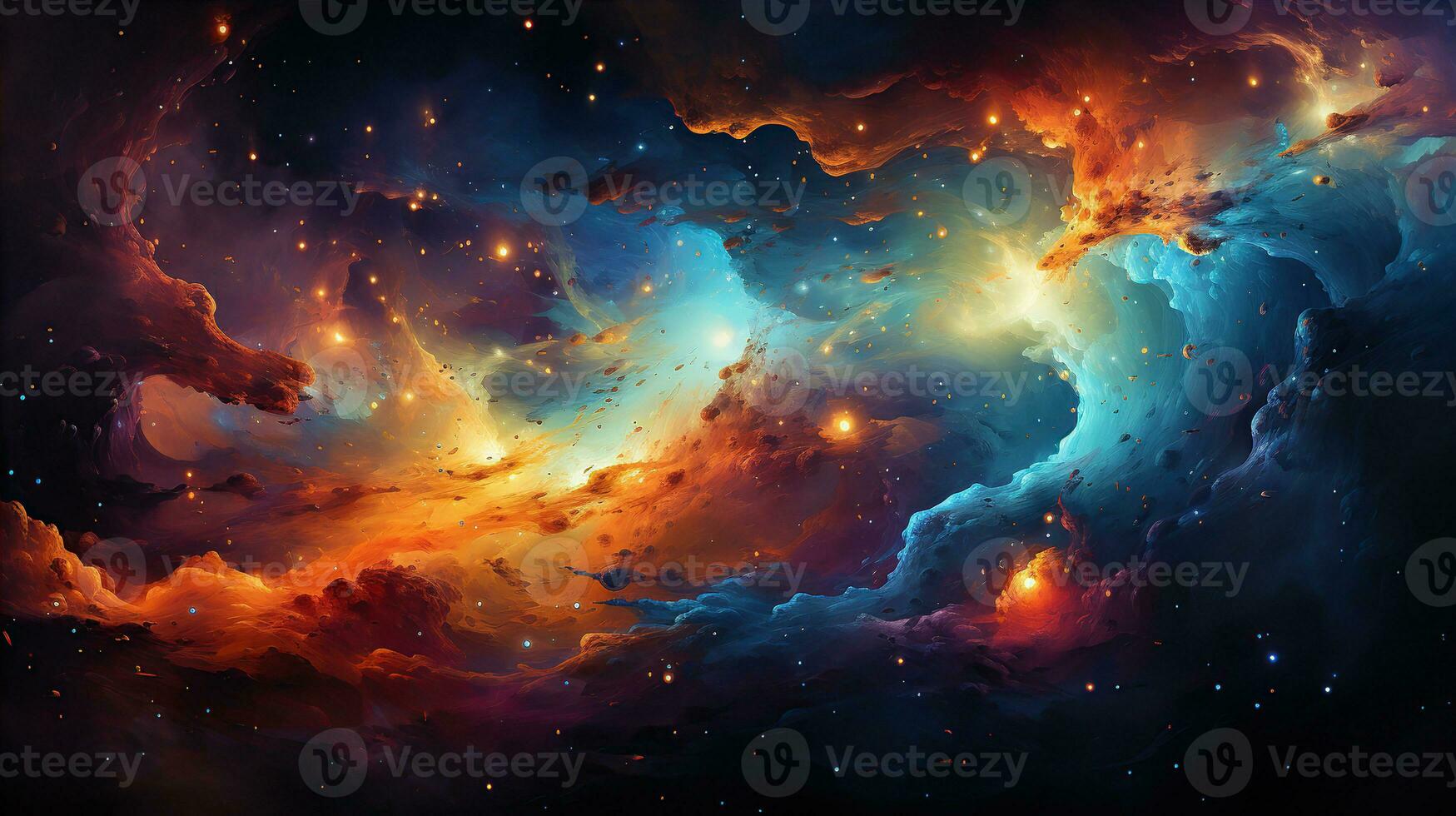 Abstract galaxy nebula background. Created with Generative AI photo
