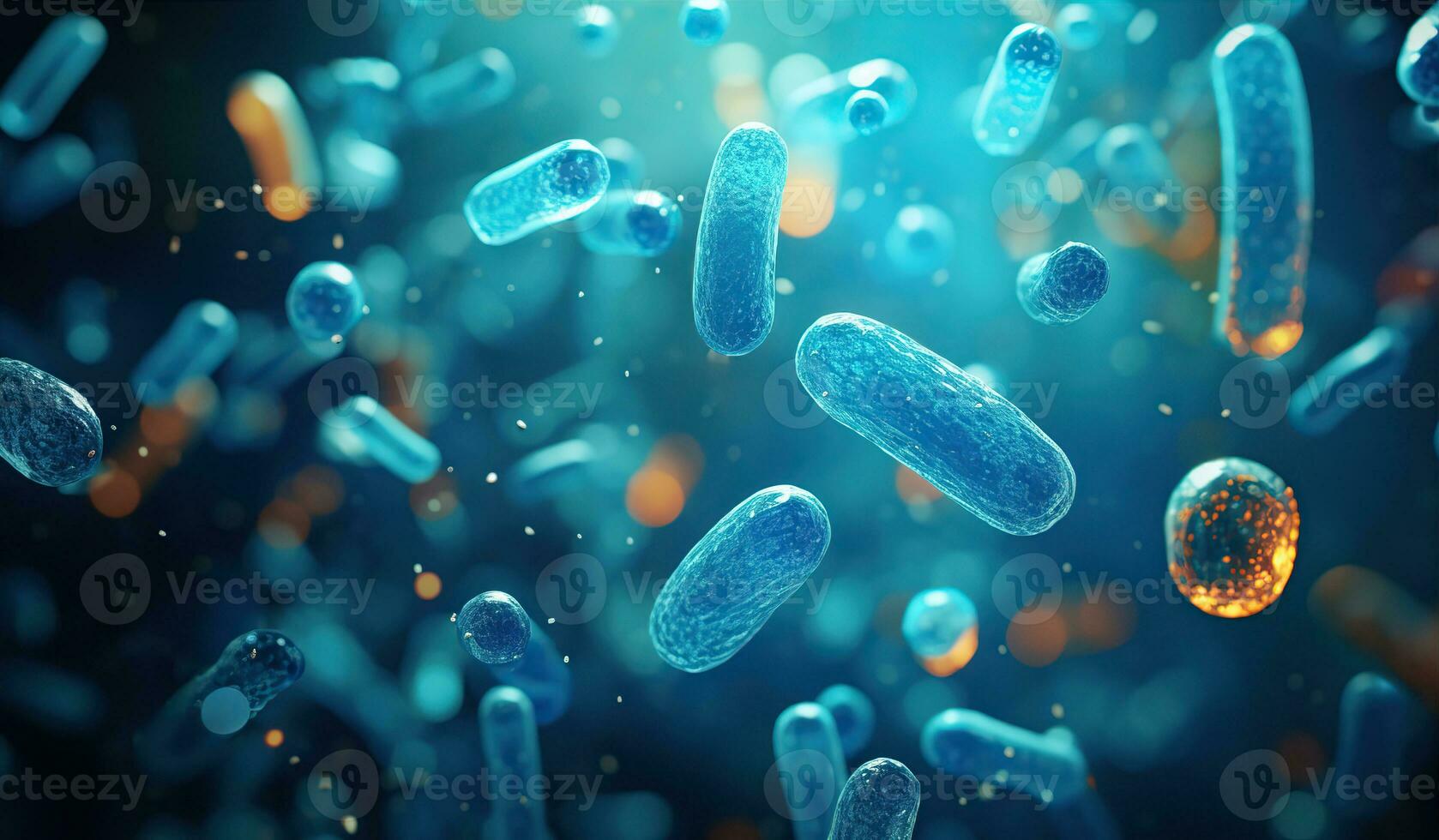 Realistic photo bacterium. Created with Generative AI