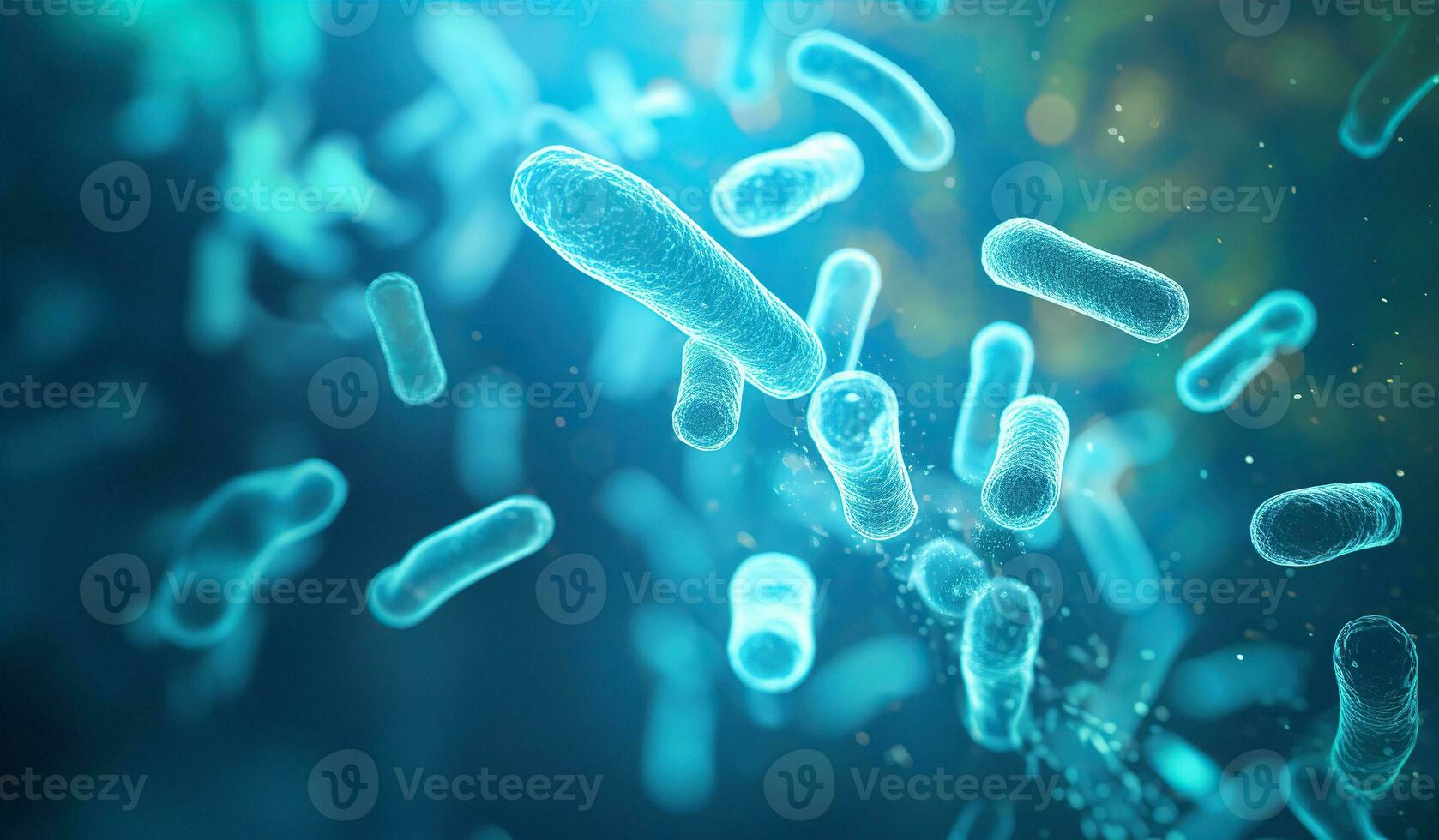 Realistic photo bacterium. Created with Generative AI